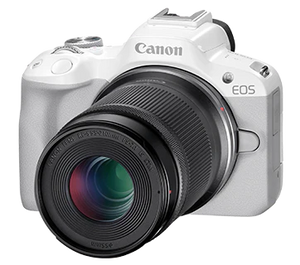 Canon EOS R50 Kit with RF 18-45mm + RF 55-210mm  (White)