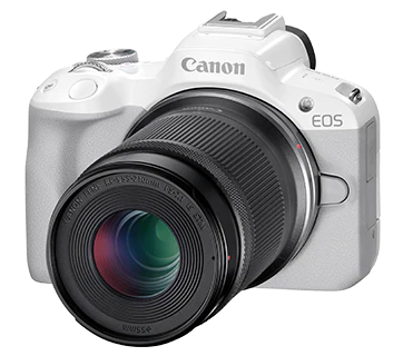 Canon EOS R50 Kit with RF 18-45mm + RF 55-210mm  (White)