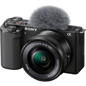Sony ZV-E10 Mirrorless Camera with 16-50mm Lens (ILCZV-E10L) (Black)